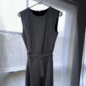 Black and White Midi length Womens Dress